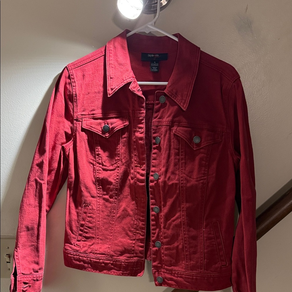 Style & Co. Women's Red Jean Jacket